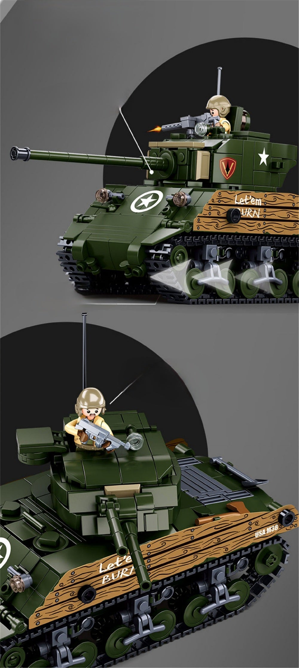 WW2 US 5th Marine Division M4A3 (76W) Sherman Tank5