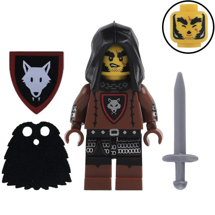 Wolf Swordsman Medieval Knight Custom Soldier Minifigure1