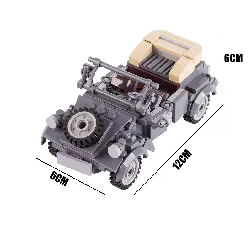 WW2 German Kubelwagen Utility Vehicle Custom Military MOC
