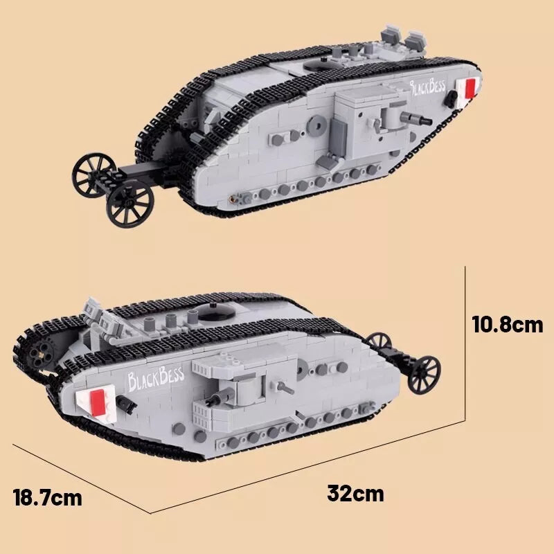 WW1 British Mark I Heavy Tank Custom Military MOC5
