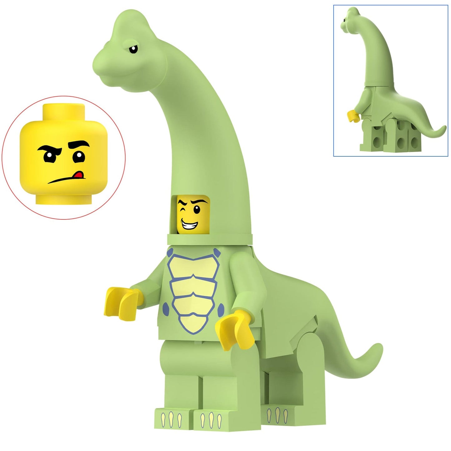 Green Brachiosaurus Costumed Fan Custom Minifigure1