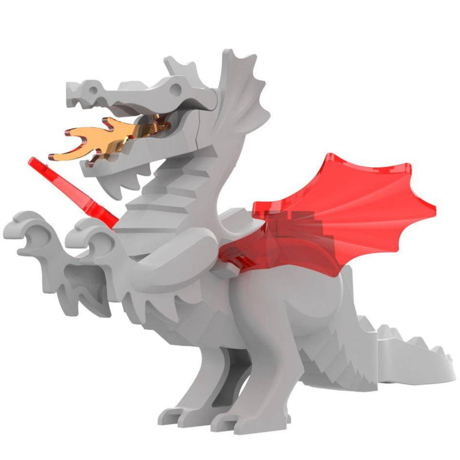Grey Dragon Custom Medieval Dragons Minifigure1