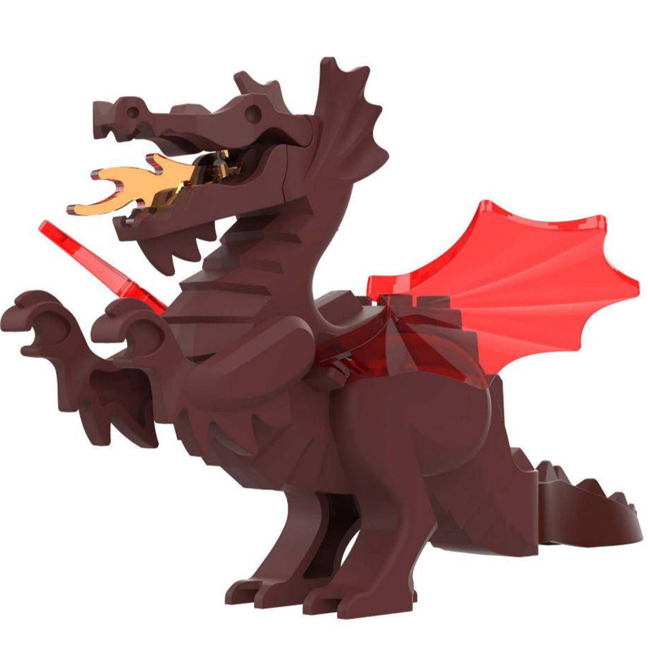 Deep Brownish Red Dragon Custom Medieval Dragons Minifigure1