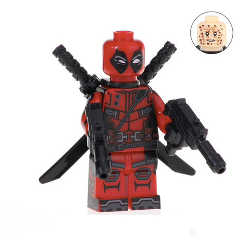 Deadpool Custom Marvel Superhero Minifigure with Swords2