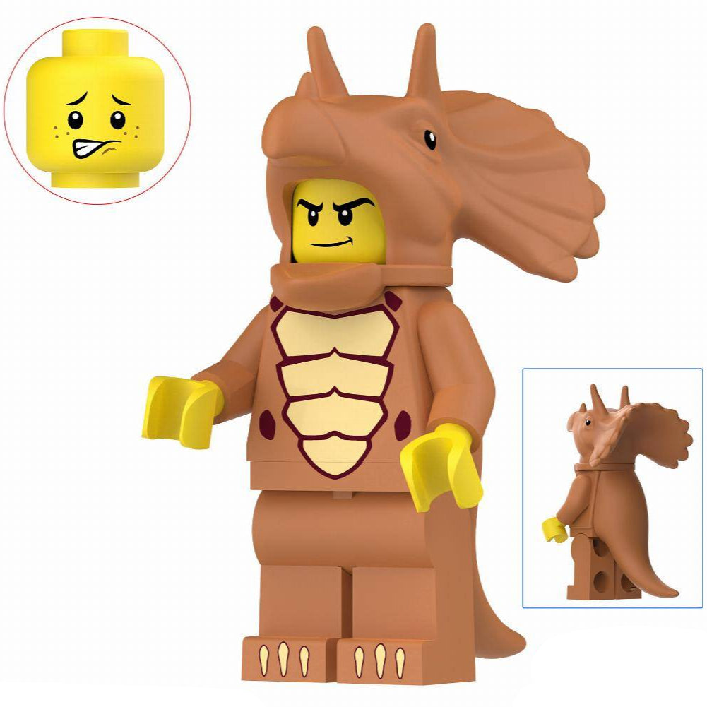 Brown Triceratops Costume Fan Custom Minifigure1