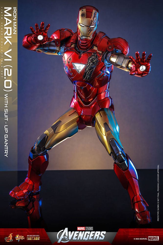 Marvel's The Avengers Movie Masterpiece Diecast Action Figure 1/6 Iron Man Mark VI (2.0) with Suit-Up Gantry 32cm9