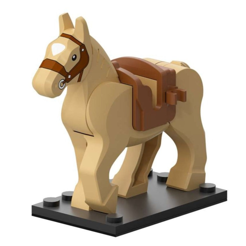 Military War Horse (Tan) Custom Minifigure1