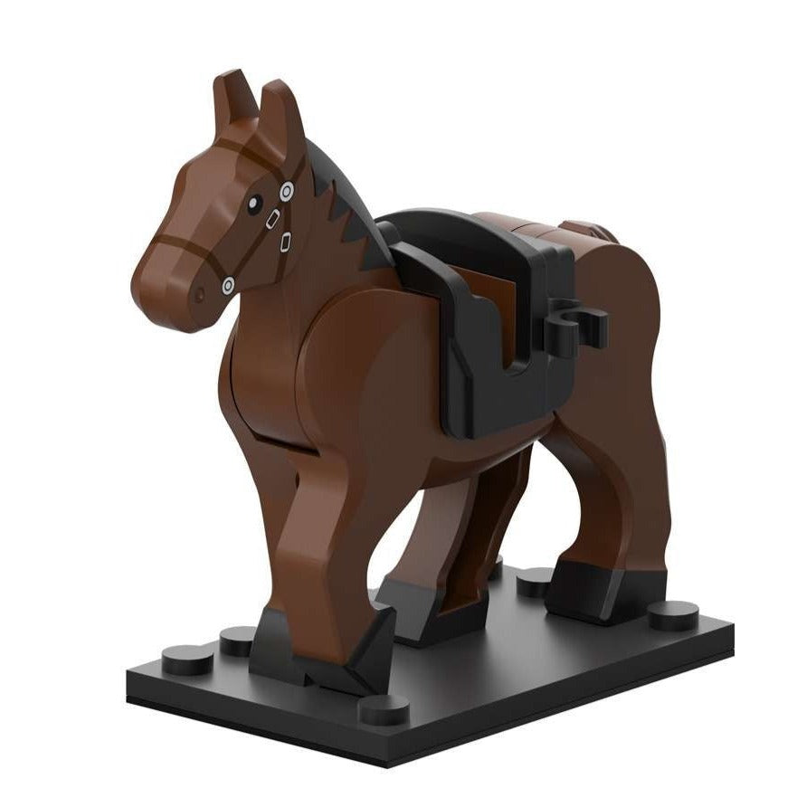Military War Horse (Brown) Custom Minifigure1