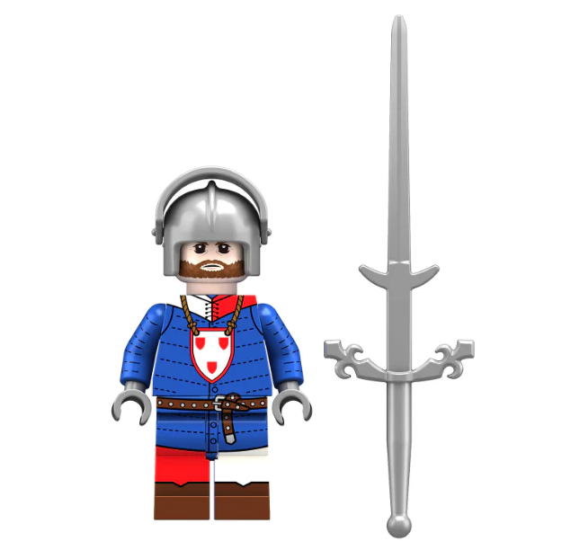 Medieval Knight with Greatsword Custom Minifigure1