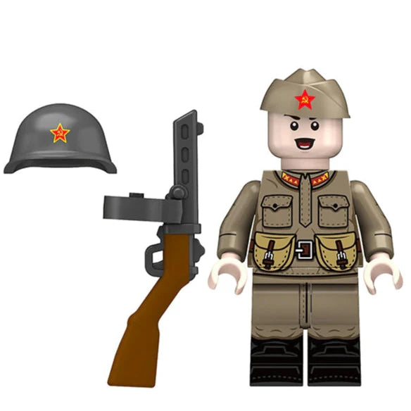 World War II Soviet infantry Soldier Custom Military Minifigure1