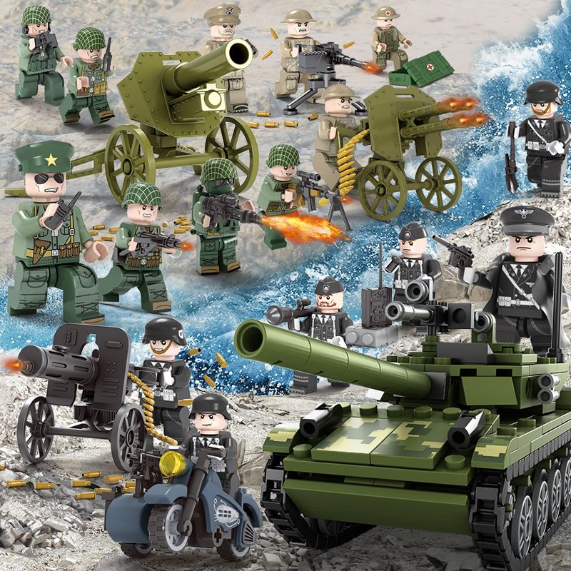 Normandy Landing 16 Minifigures from the United States, Britain, and France