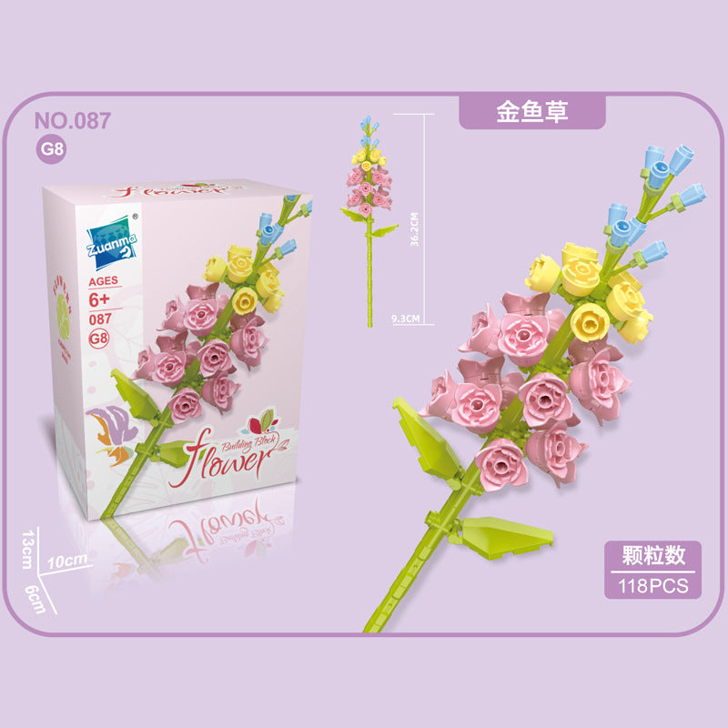 087G-8-Goldfish Grass Building Block Flower (118pcs)