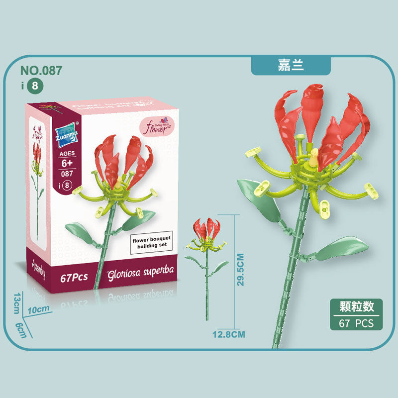 087I-8-Jialan Building Block Flowers (67pcs)