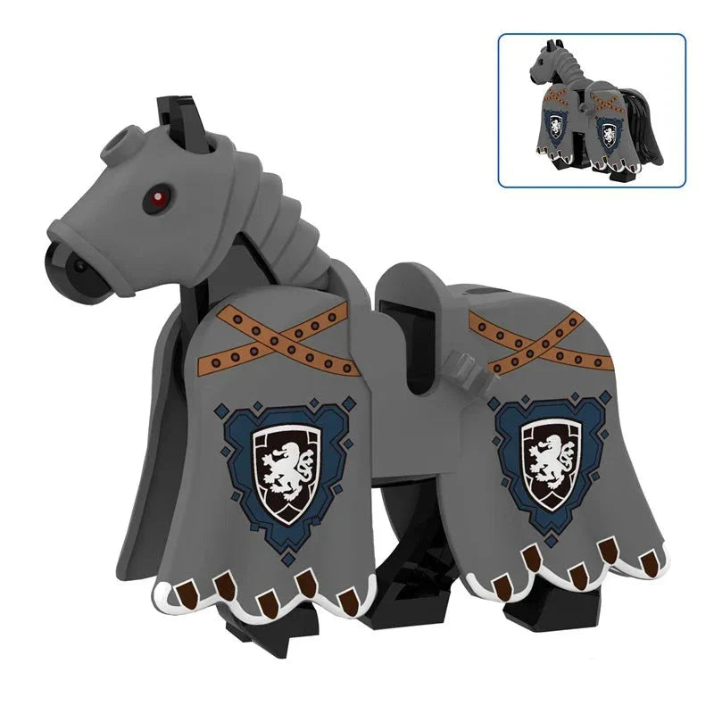 Medieval Grey Warhorse Custom Minifigure1
