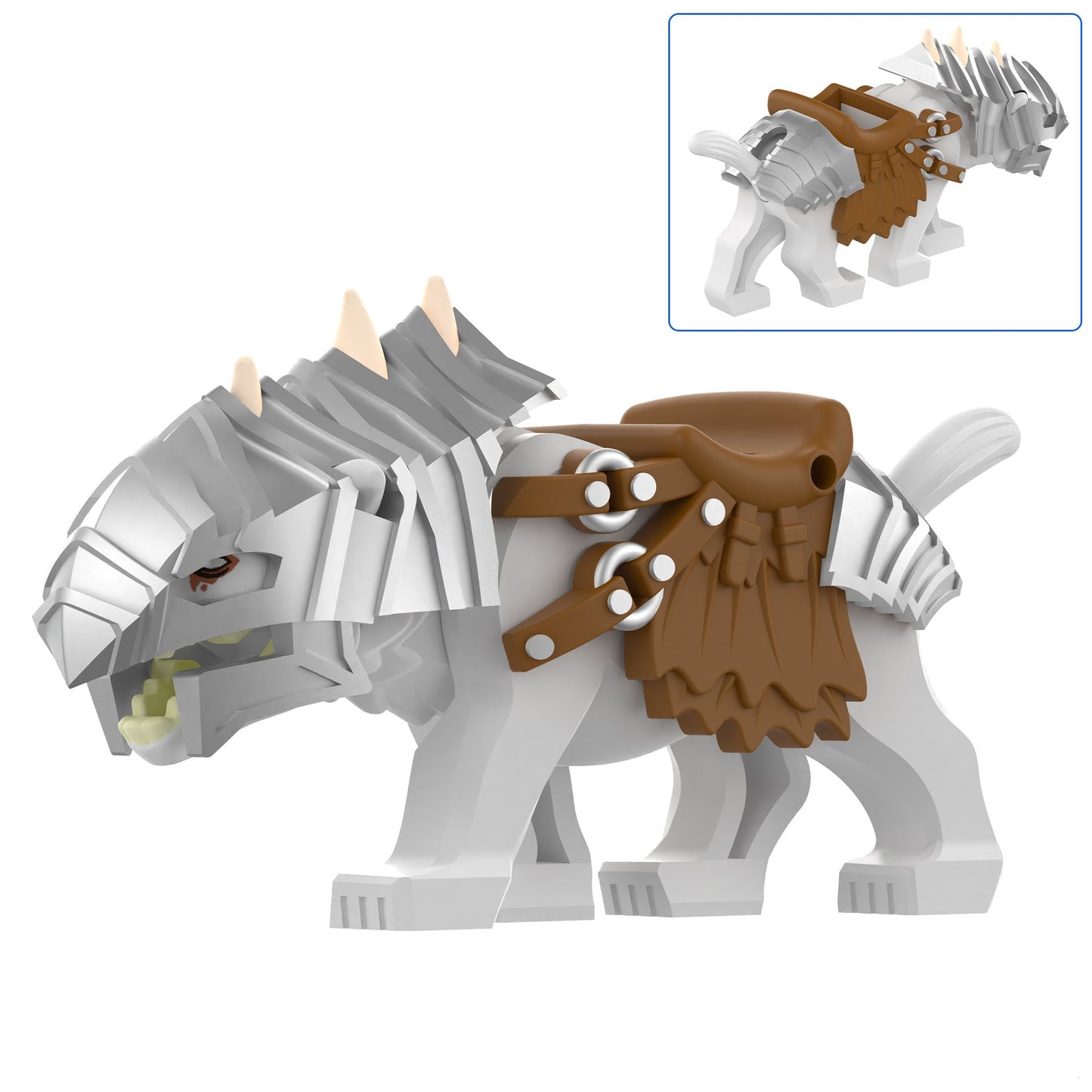 White Wargs Armored Custom Lord of the Rings Minifigure1