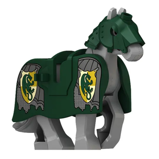 Medieval Green Dragon Warhorse Custom Military Minifigure1