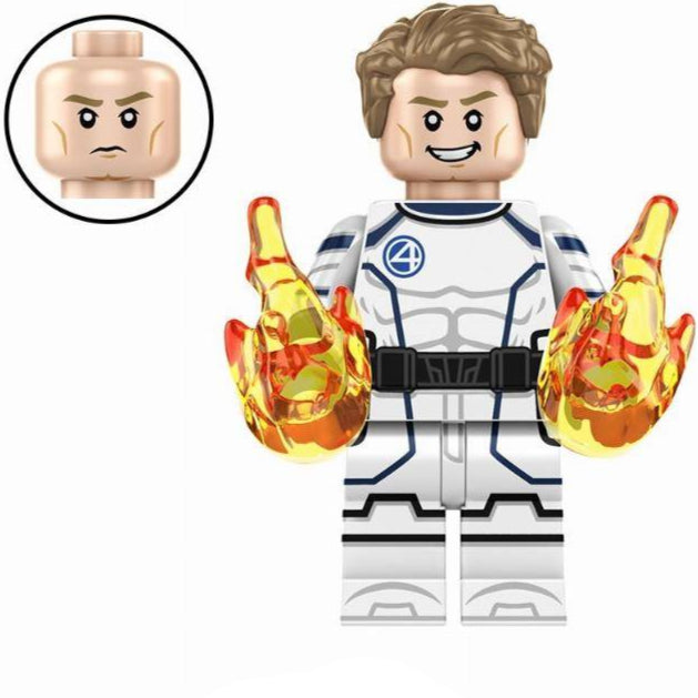 Human Torch (Space Suit) Custom Marvel Superhero Minifigure1