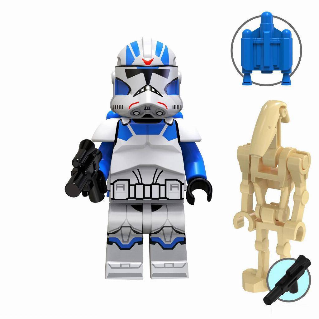 501st Jet Trooper with Battle Droid Custom Star Wars Minifigure1