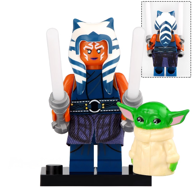 Ahsoka Tano with Grogu Custom Star Wars Minifigure1