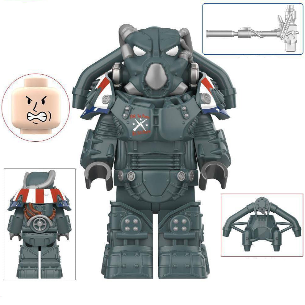 X-01 Power Armor (Minutemen Patriot) Custom Fallout Minifigure