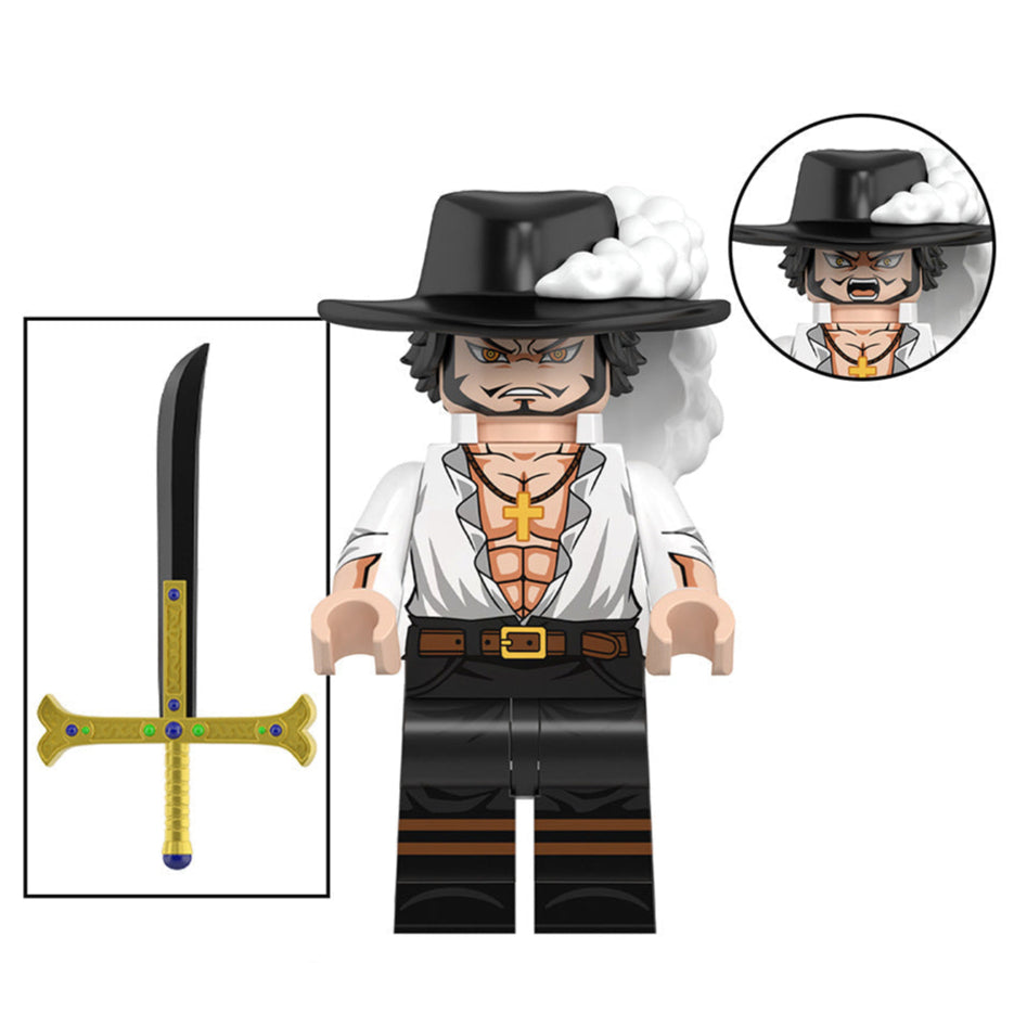 Dracule Mihawk Custom One Piece Anime Minifigure1