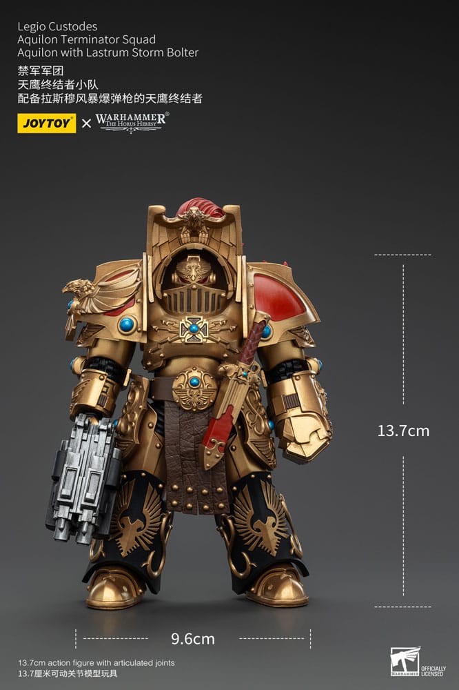 Warhammer The Horus Heresy Action Figure 1/18 Legio Custodes Aquilon Terminator Squad Aquilon with Lastrum Storm Bolter 14cm8