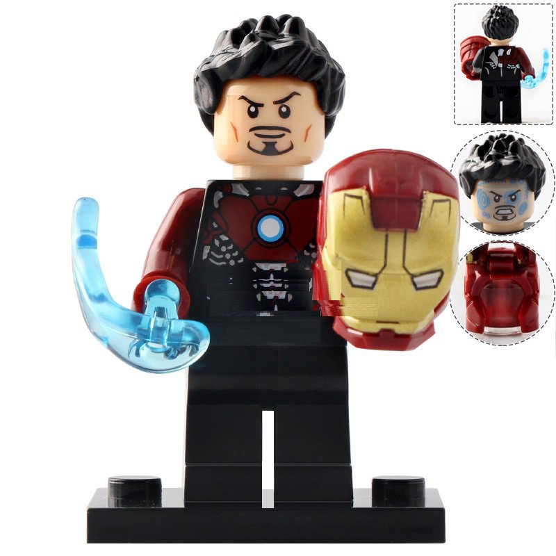 Tony Stark Mid Suit-Up (Iron Man) Custom Marvel Superhero Minifigure1