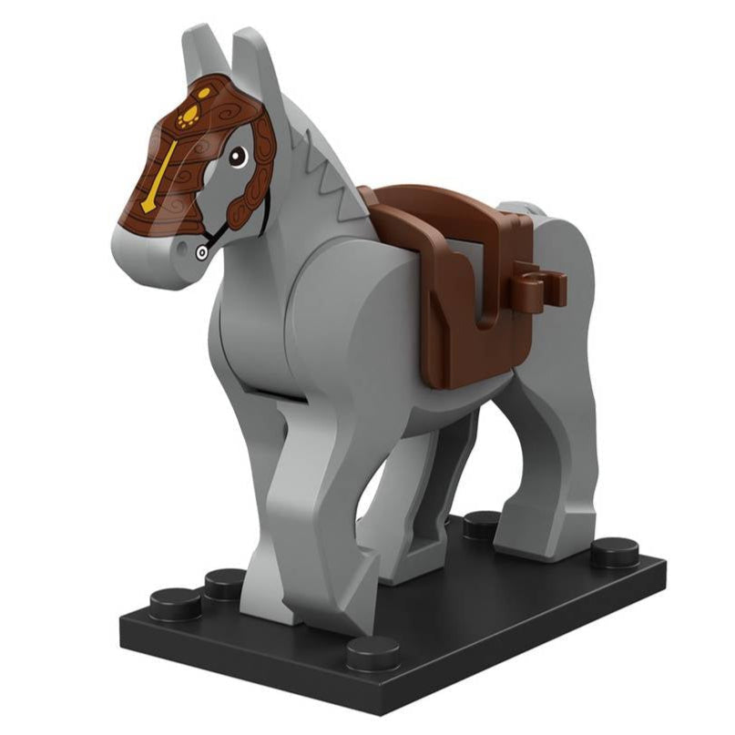 Military War Horse (Grey) Custom Minifigure1
