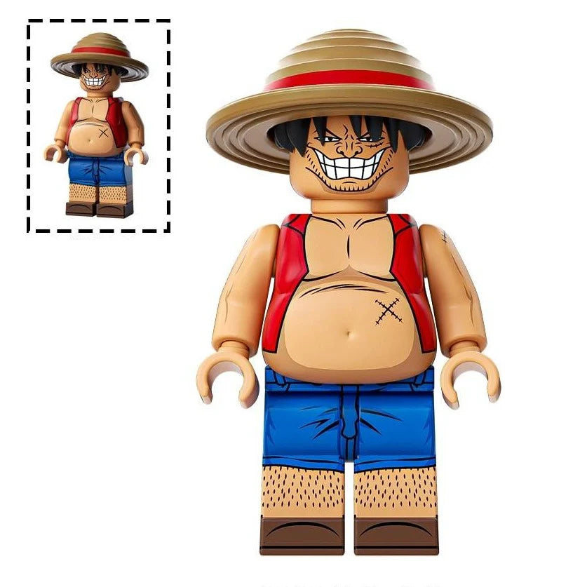 Demalo Black (Fat Monkey D. Luffy) Custom One Piece Anime Minifigure