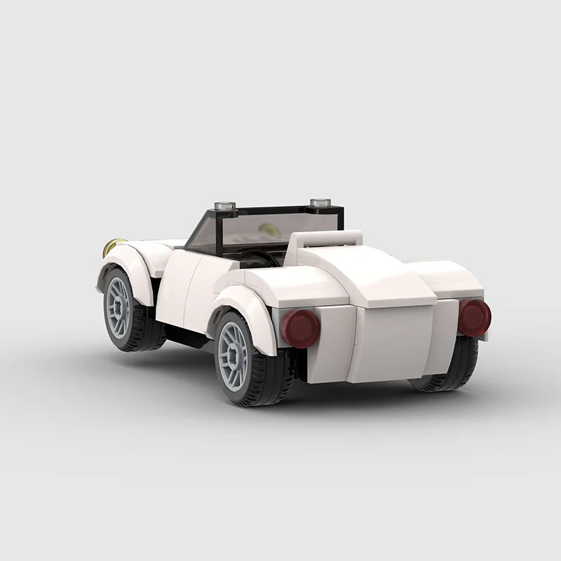 White Convertible Car Custom Car MOC
