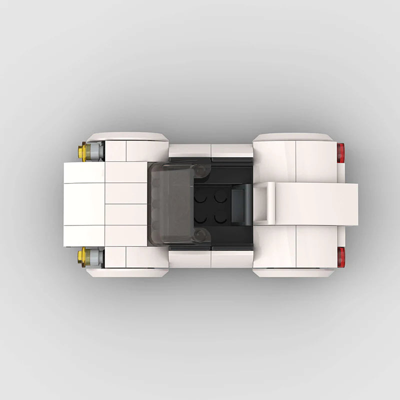 White Convertible Car Custom Car MOC