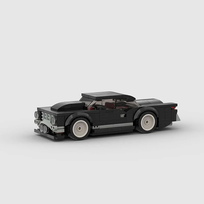 Vintage Black Muscle Car Custom Car MOC