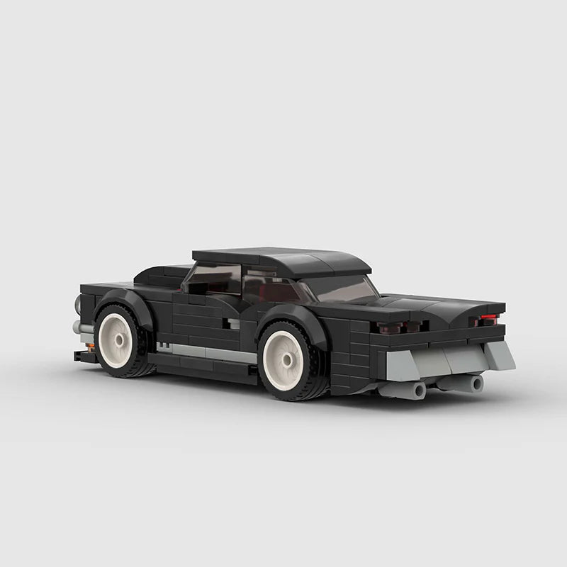 Vintage Black Muscle Car Custom Car MOC