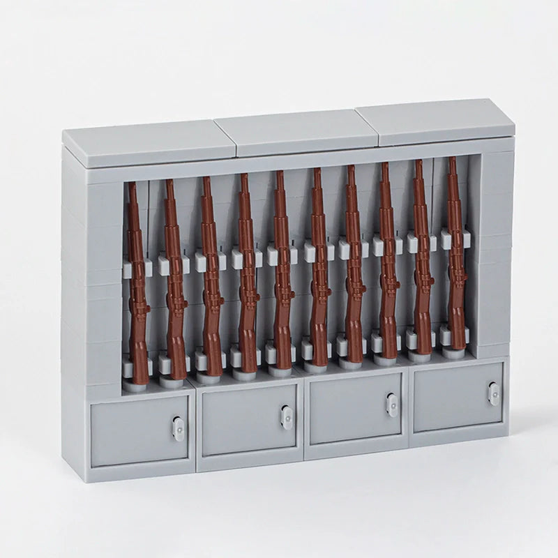 Weapon Rack Cabinet Custom MOC Accessory Set