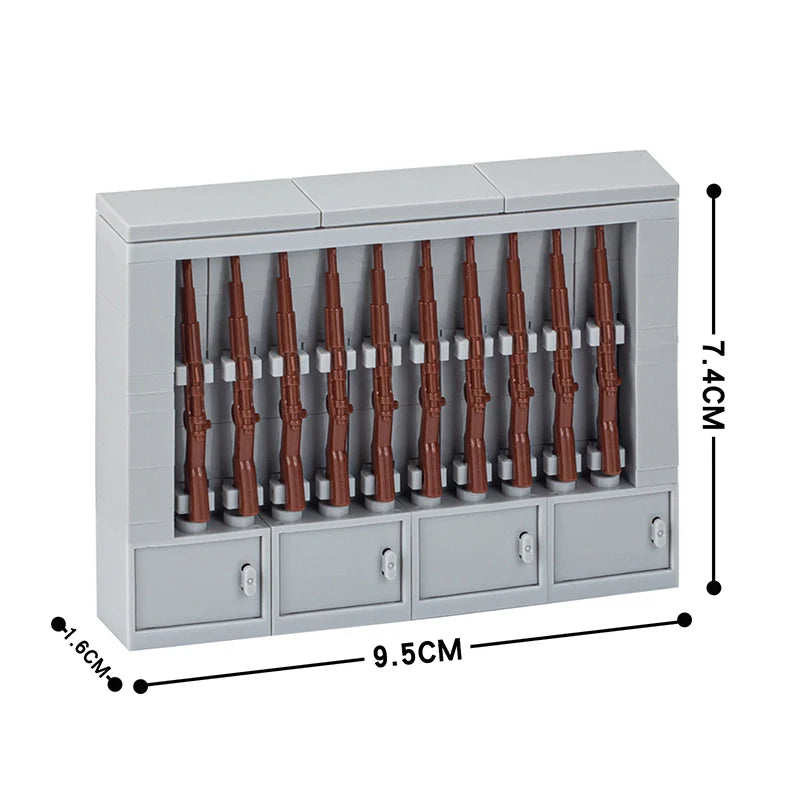 Weapon Rack Cabinet Custom MOC Accessory Set