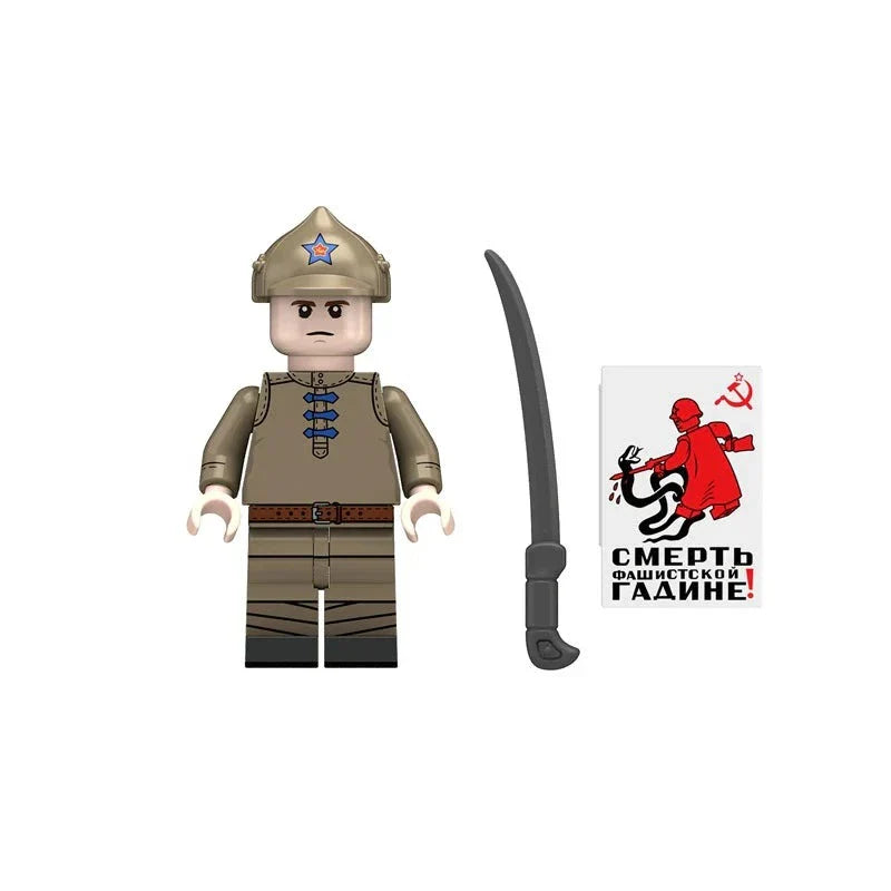 Soviet Union Cavalry Military Soldier Custom Minifigure