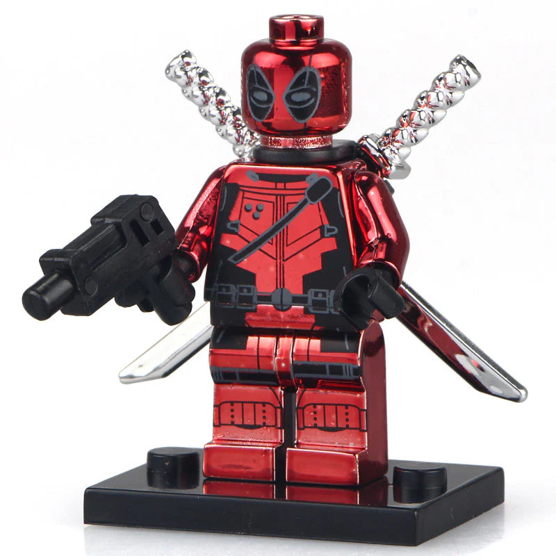 Chrome Deadpool Custom Marvel Superhero Minifigure