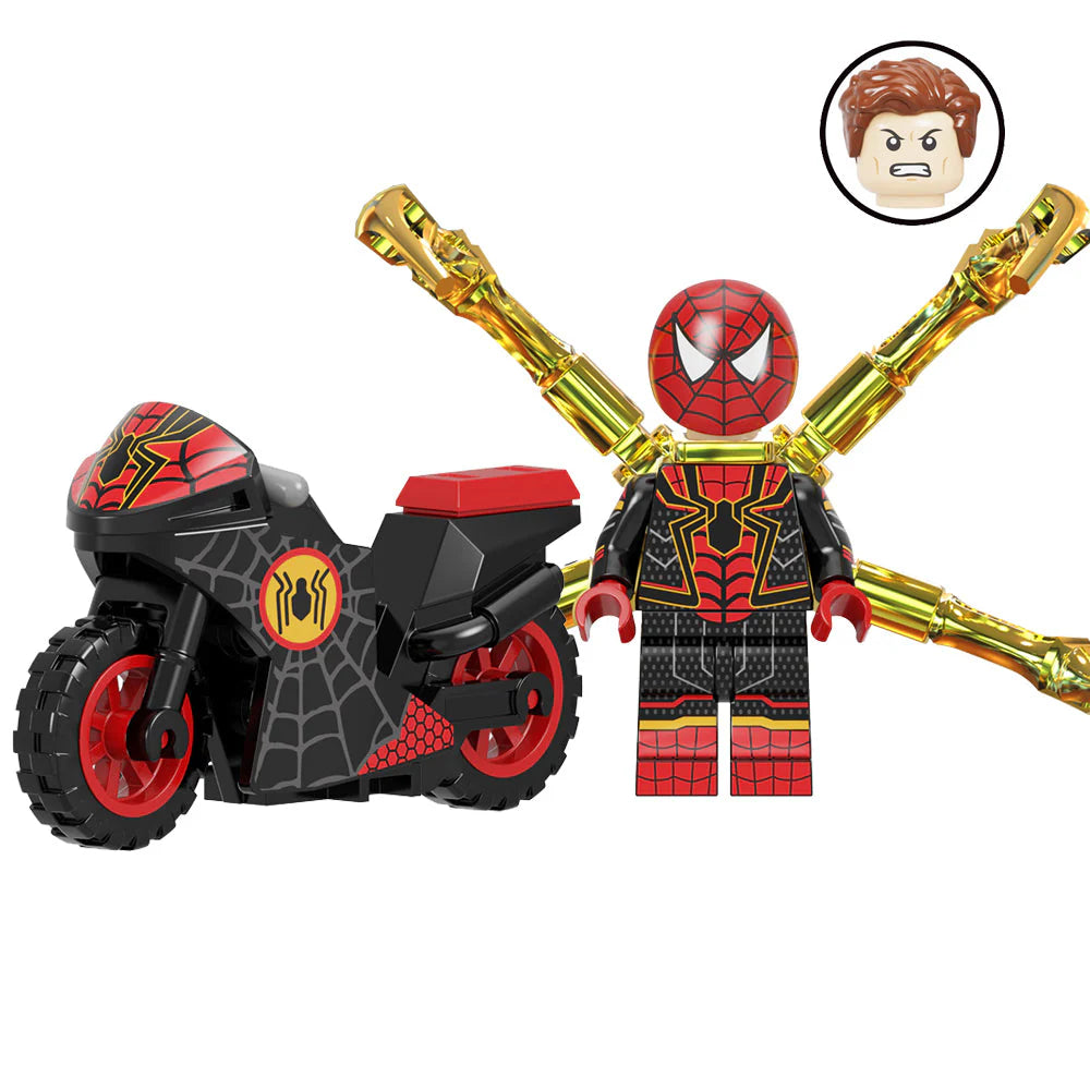 Iron Spider-Man Motorbike Custom Marvel Superhero Minifigure