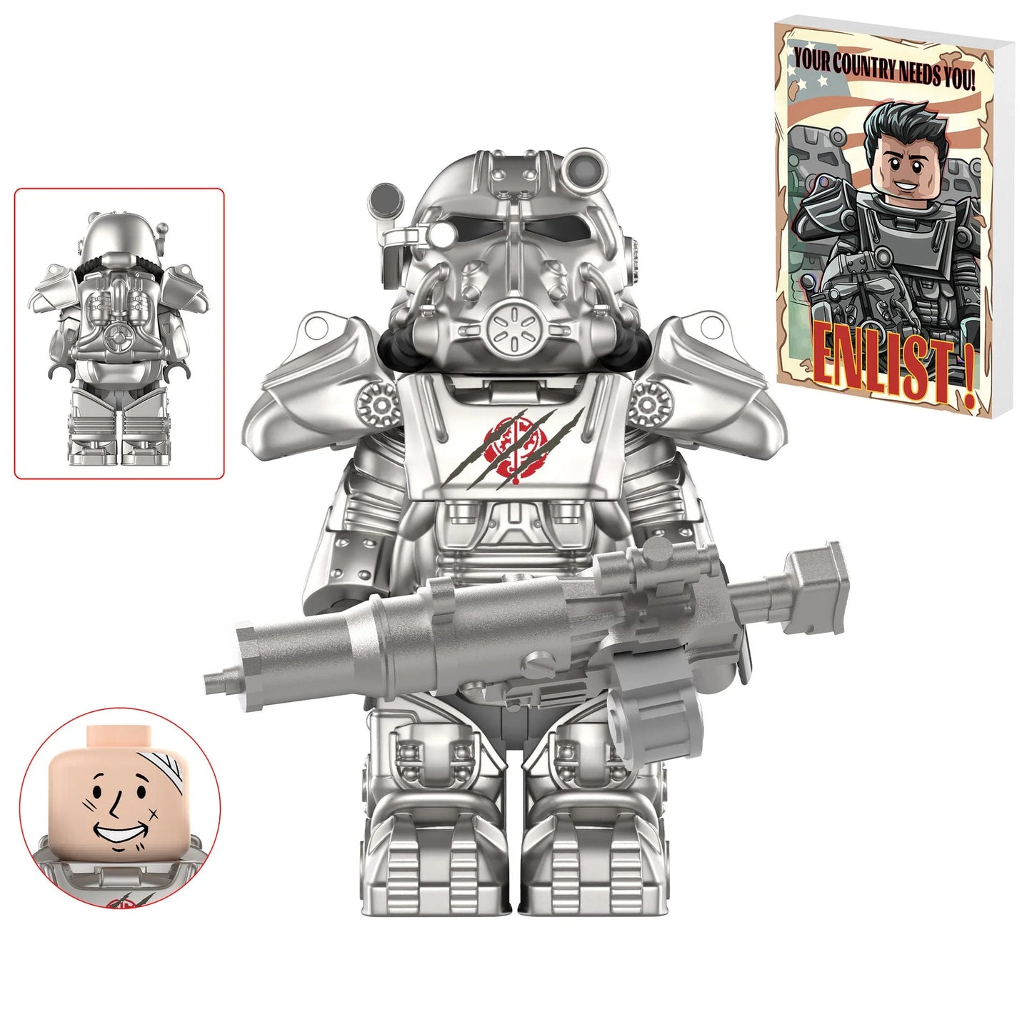 Brotherhood of Steel T-60 Power Armor (Bear Claw) Custom Fallout Minifigure