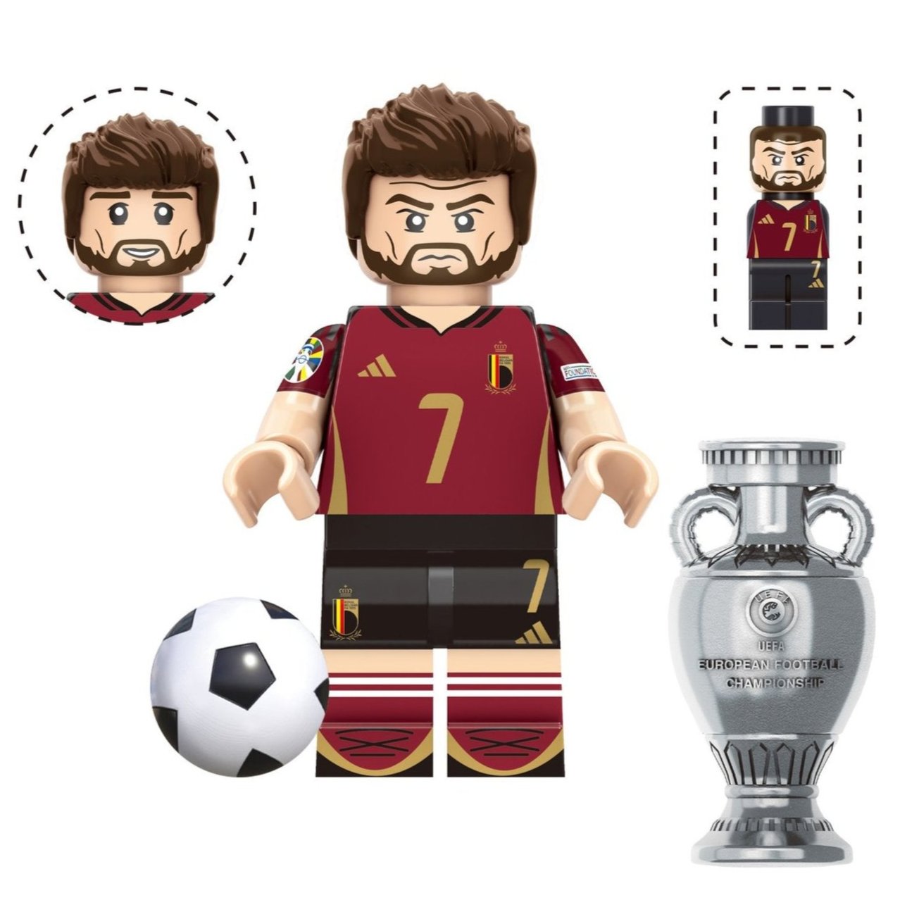 Kevin De Bruyne (Belgium) Custom Football Player Minifigure1