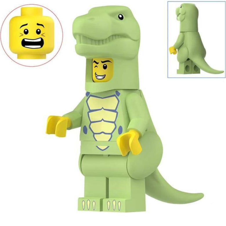 Green Tyrannosaurus Costumed Fan Custom Minifigure1