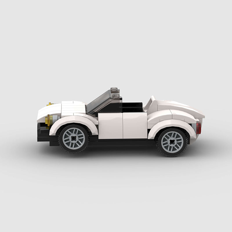 White Convertible Car Custom Car MOC5