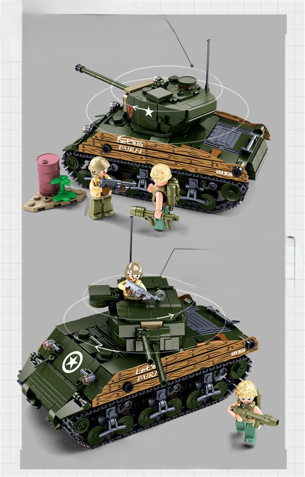 WW2 US 5th Marine Division M4A3 (76W) Sherman Tank4