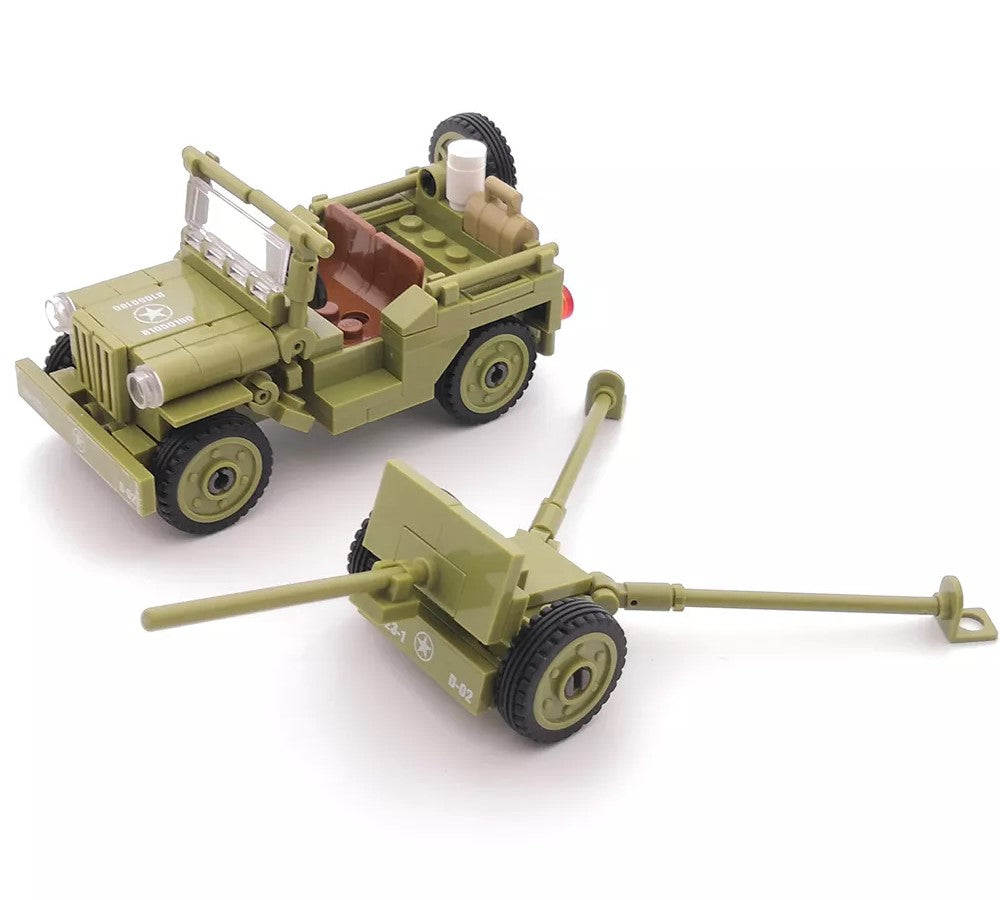 WW2 US Army Willy Jeep + M101 Light Howitzer1