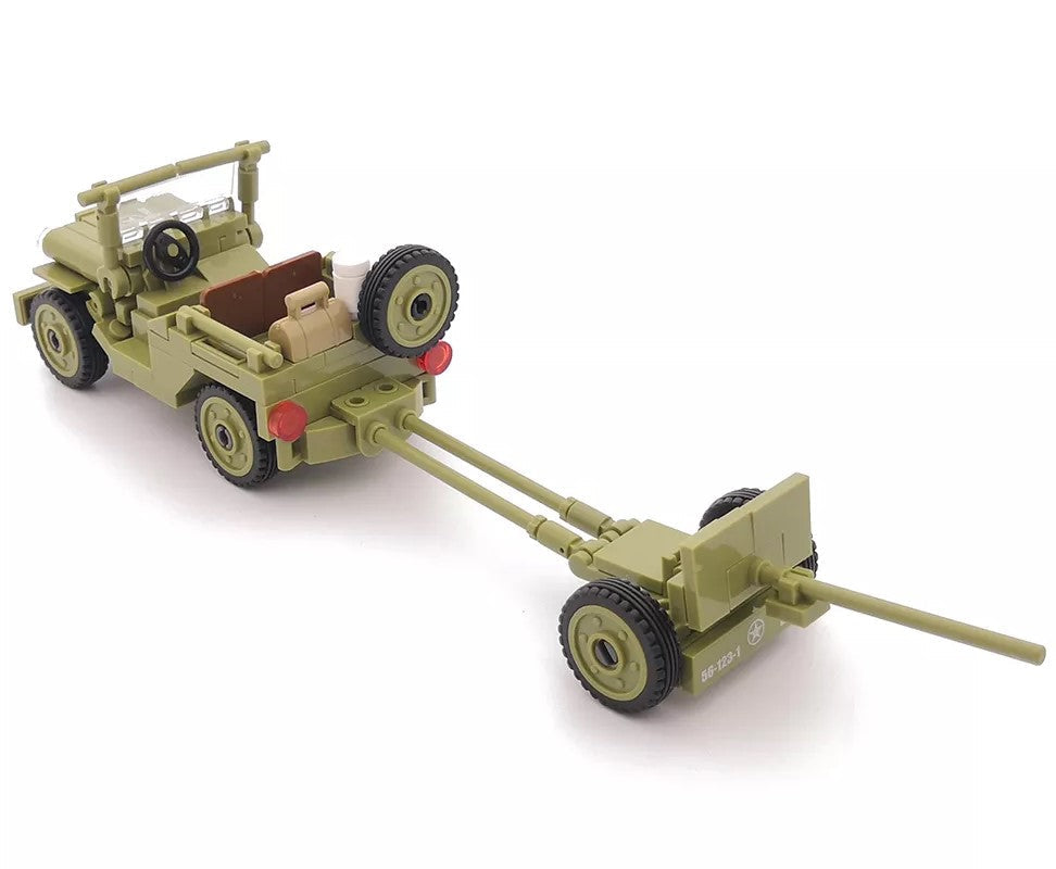 WW2 US Army Willy Jeep + M101 Light Howitzer3