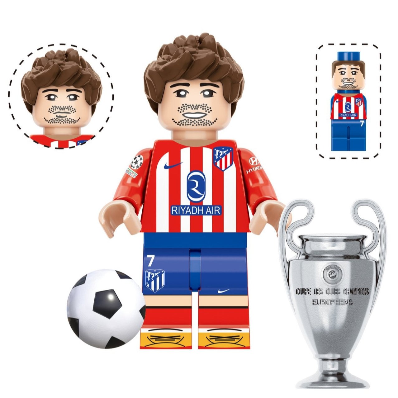 Antoine Griezmann (Atletico Madrid) Custom Football Player Minifigure1