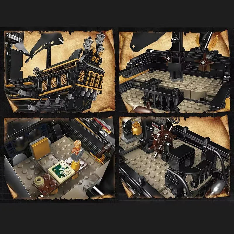 Black Pearl Pirate Ship Building Set3