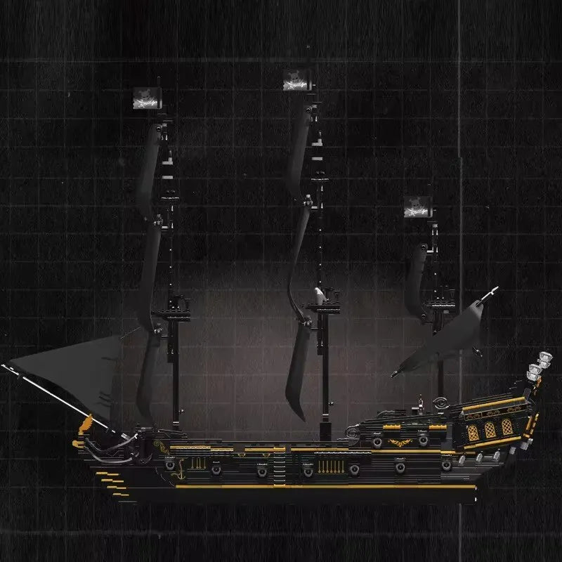 Black Pearl Pirate Ship Building Set4