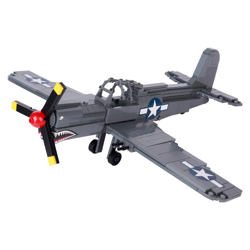 P-40 Fighter Aircraft Shark Mouth Custom Military MOC
