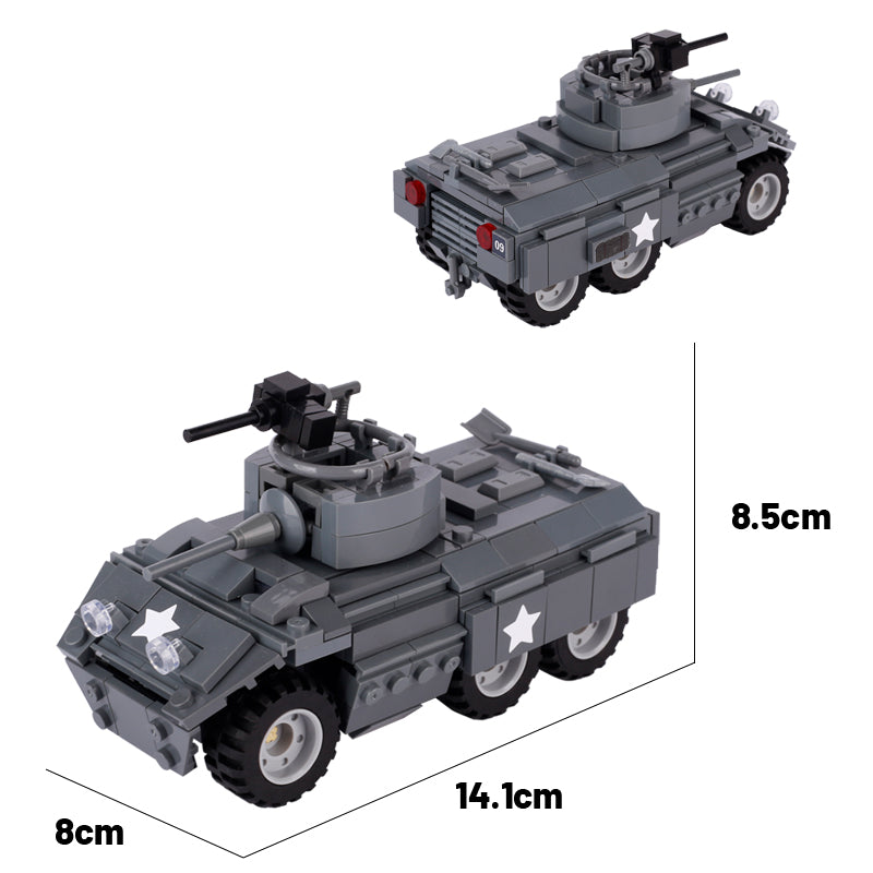 WW2 USA M8 Greyhound Light Armored Car Custom Military MOC6